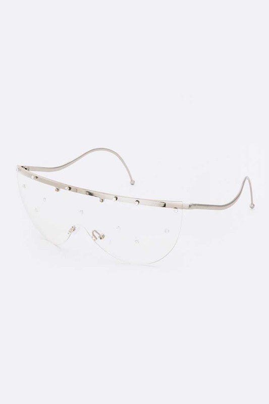 Crystal Pave Iconic Oversize Sunglassses