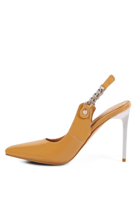 COVETED HIGH HEELED SLING BACK SANDAL