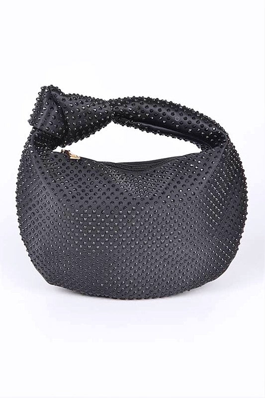 Tonal Studded Knotted Soft Clutch