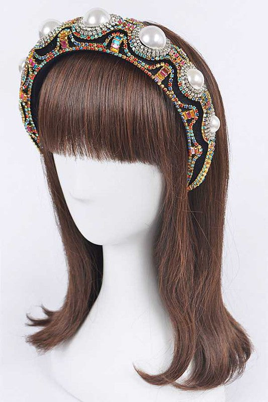 Pearl Accent Iconic Full Stone Headband