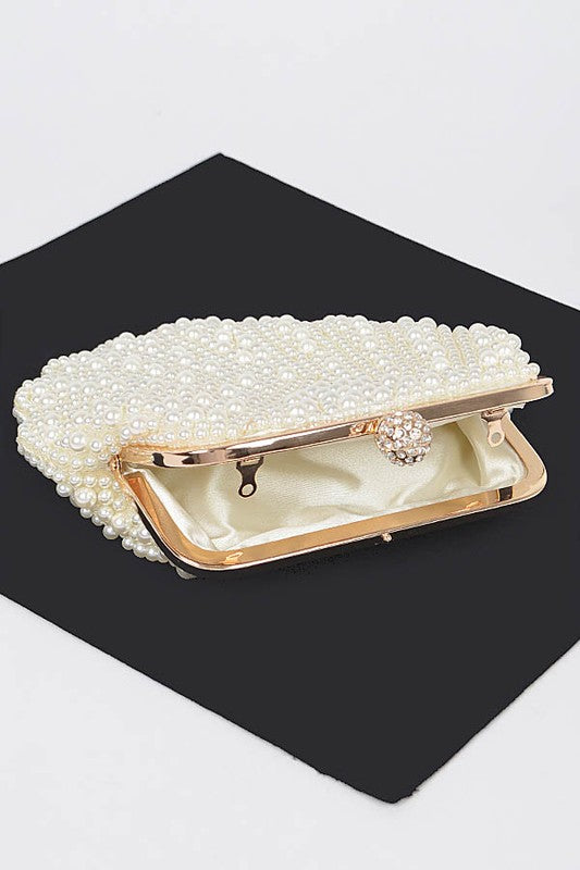 Faux Pearl Sea Shell Iconic Clutch Bag