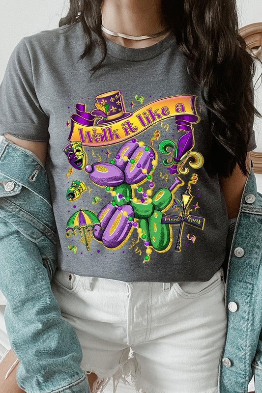 Walk It Like A Mardi Gras Graphic Tee