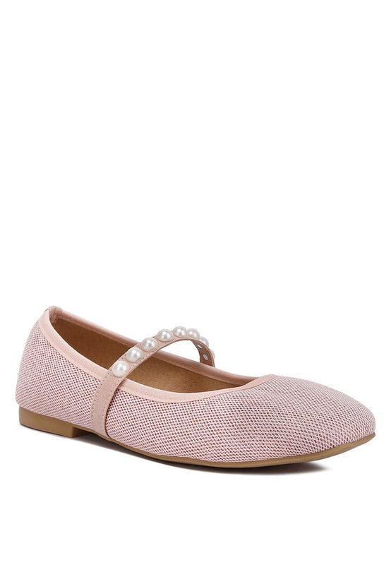 Sassie Pearl Embellished Ballerina Flats