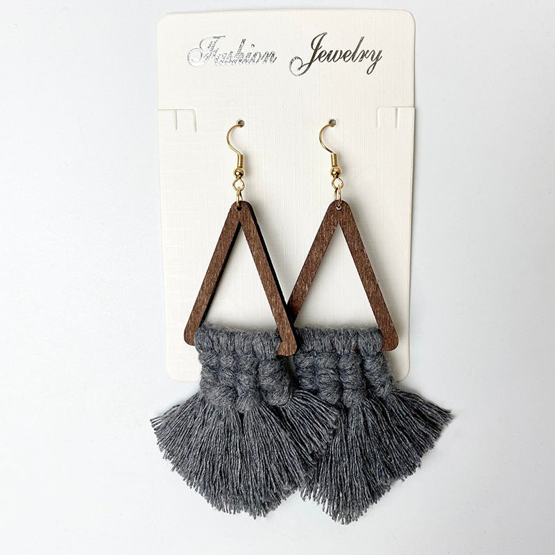 Tassel Detail Geometric Earrings